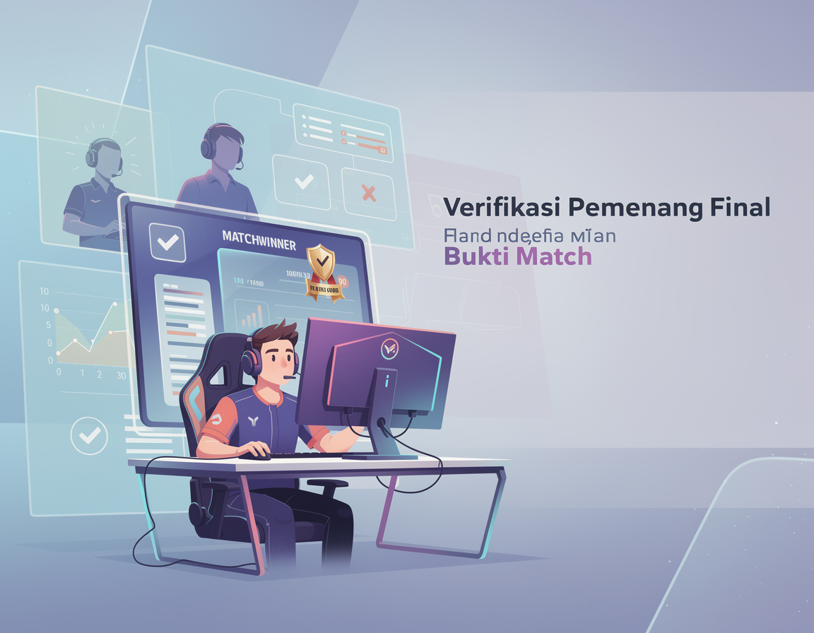 Ilustrasi verifikasi pemenang final dengan bukti match untuk turnamen game online platinum88